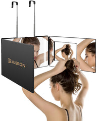 JUSRON espejo 360° para cortar el cabello en casa, visión total.