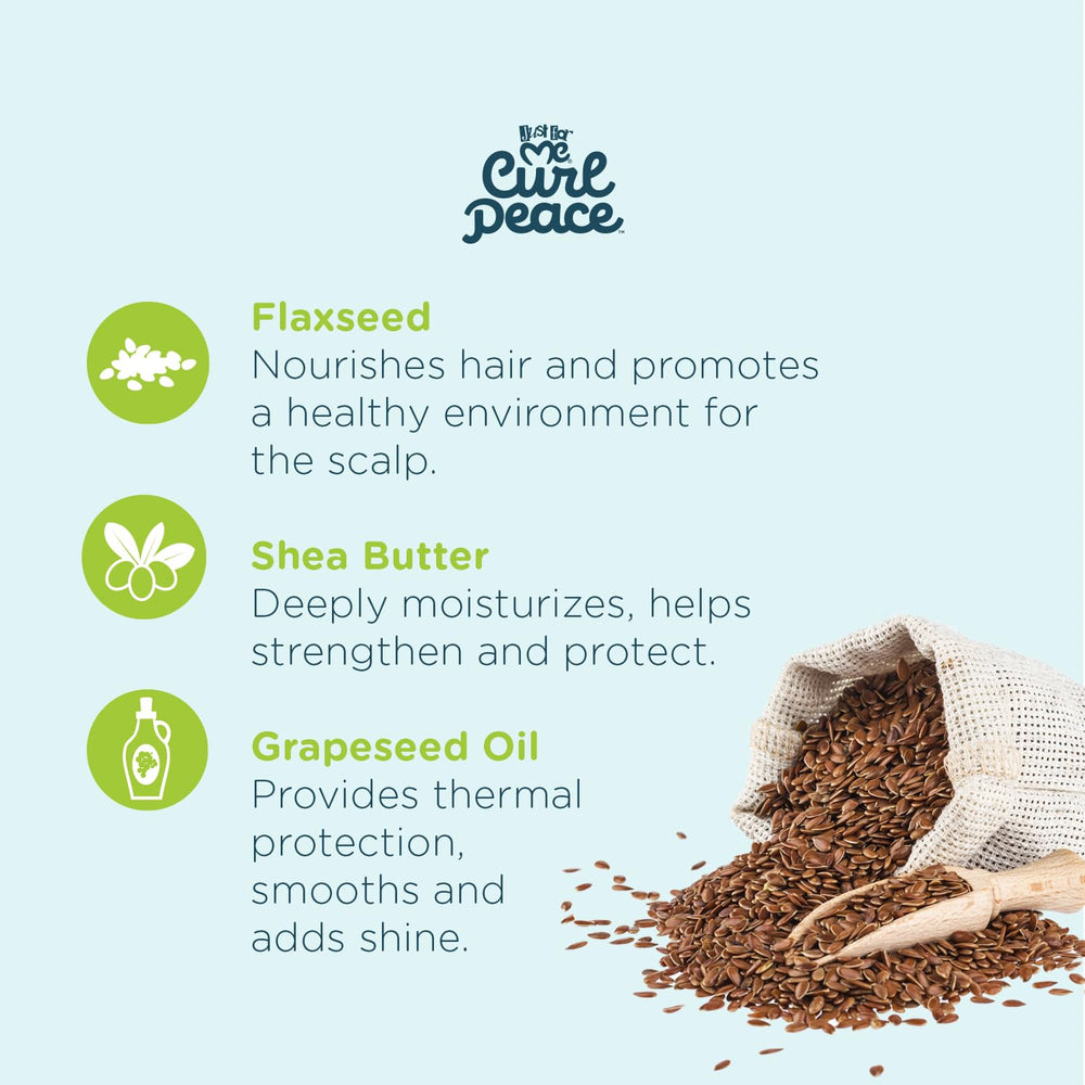 Just For Me Curl Peace, ingredientes como linaza y aguacate para brillo.