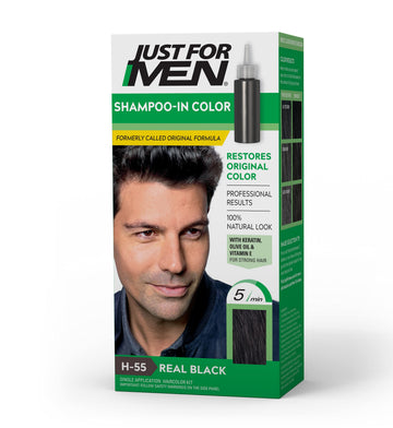Just for Men Champú Coloración: botella de aplicación para cobertura rápida y natural.