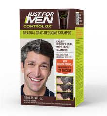Just for Men Control GX, botella de shampoo, reduce canas gradualmente para un look natural.