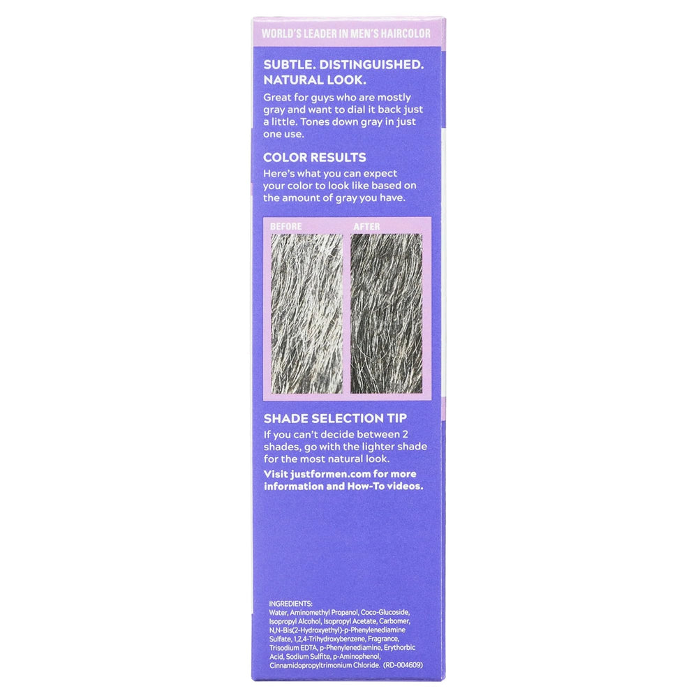 Just for Men Hair Color Touch of Gray no amarillea con el tiempo.