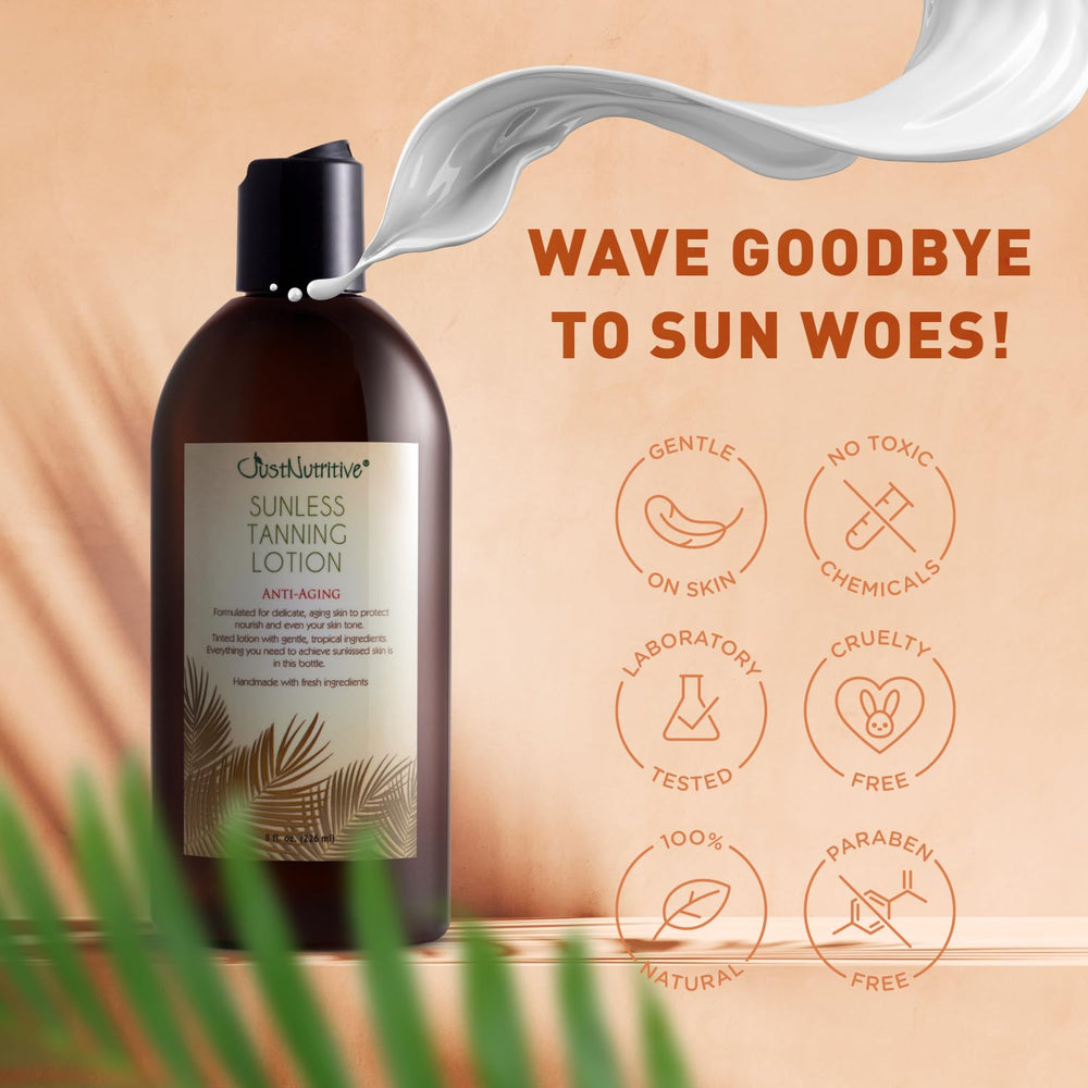 Just Nutritive bronceador sin sol, color natural en la piel.
