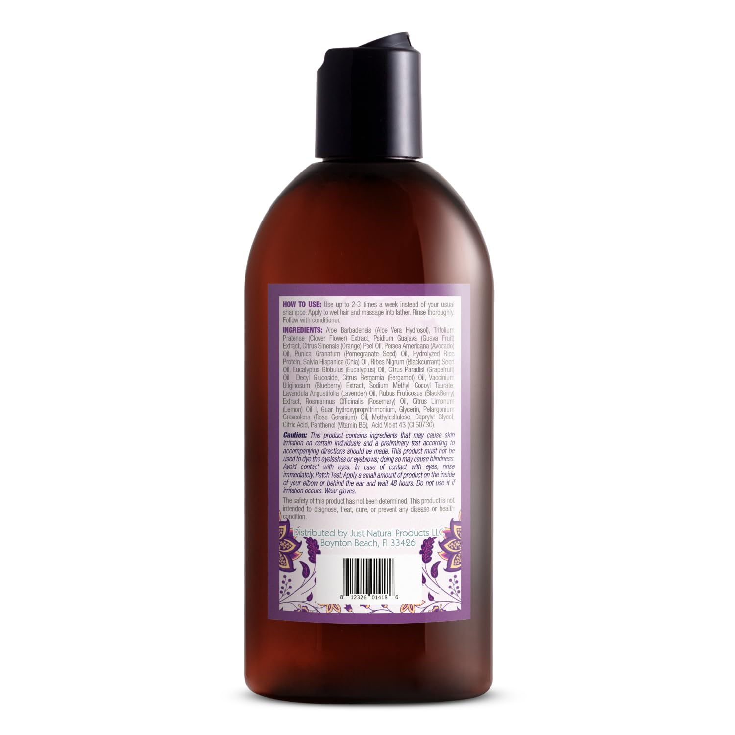 Just Nutritive champú purpura: aplicación suave para cabellos plateados y grises con tono más frío.