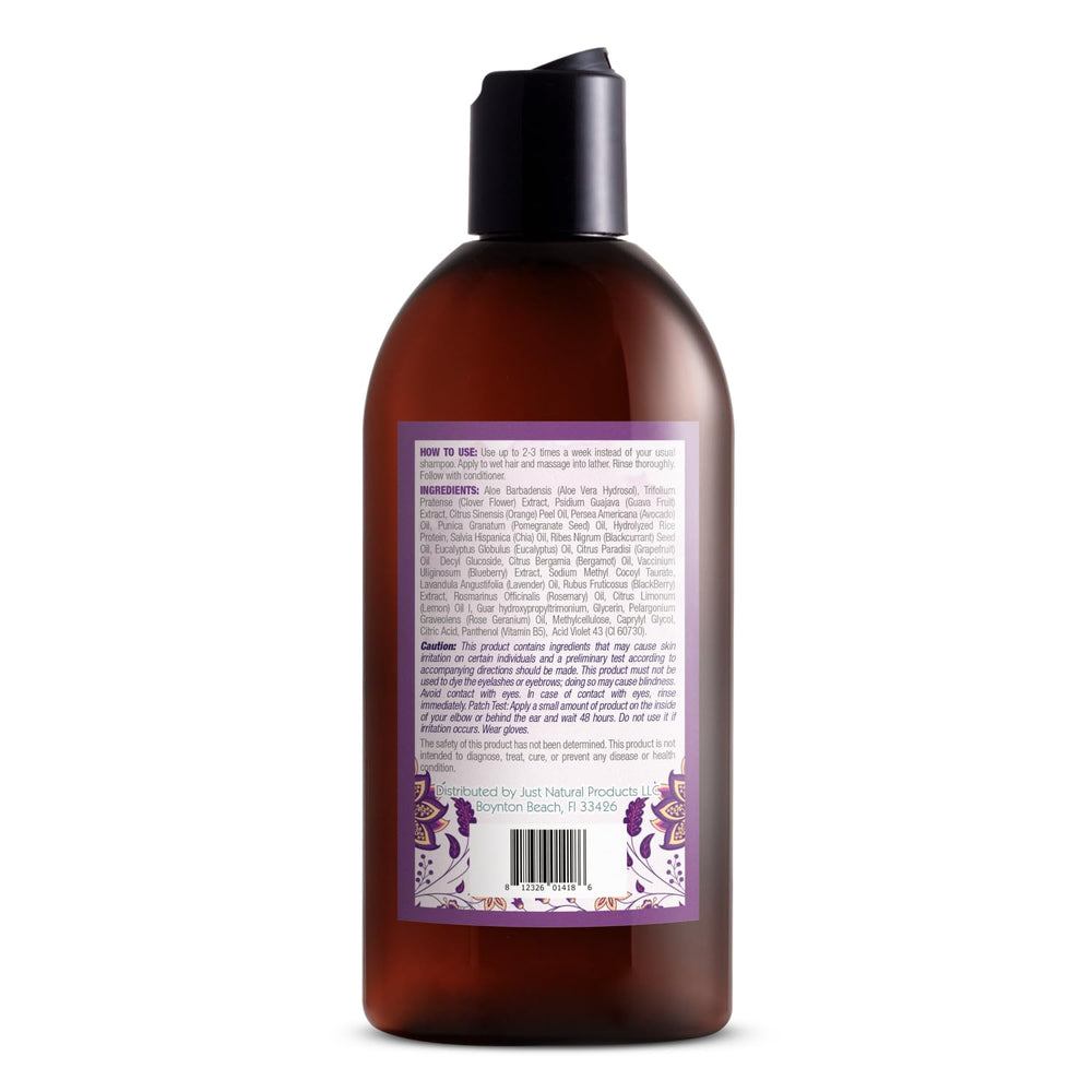Just Nutritive champú purpura: aplicación suave para cabellos plateados y grises con tono más frío.