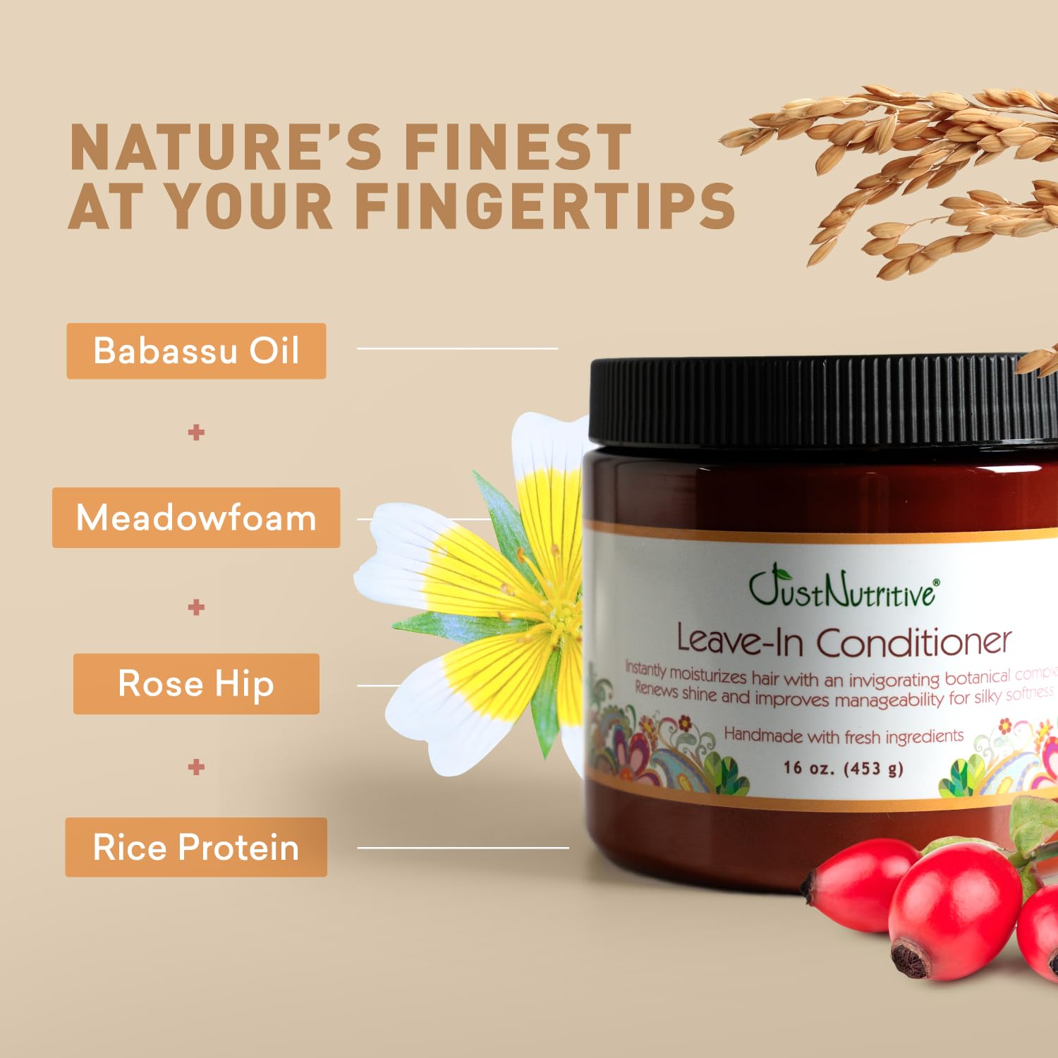Just Nutritive producto hecho en Estados Unidos, elaborado con ingredientes puros.
