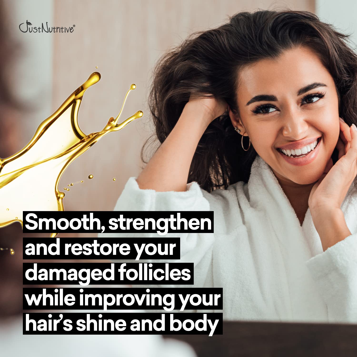 Just Nutritive Shampoing, massage du cuir chevelu — cheveux plus forts et vitaux.