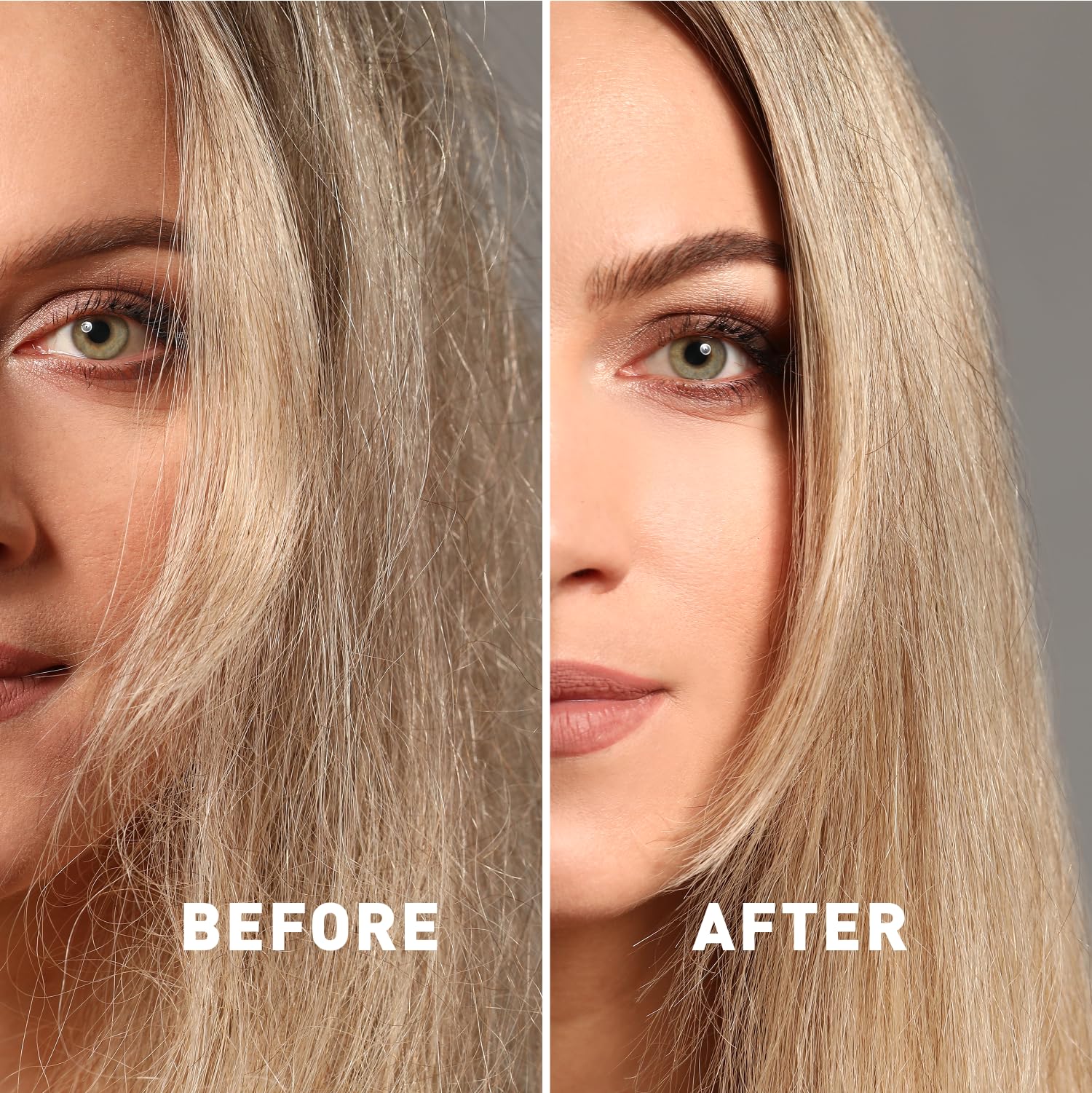 Just Nutritive Champú Rubio Aplicación Cabello muestra la textura cremosa para rubios.
