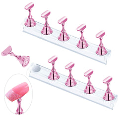 JUSTOTRY dos juegos de soportes para uñas rosa, ideal para exhibición y práctica.