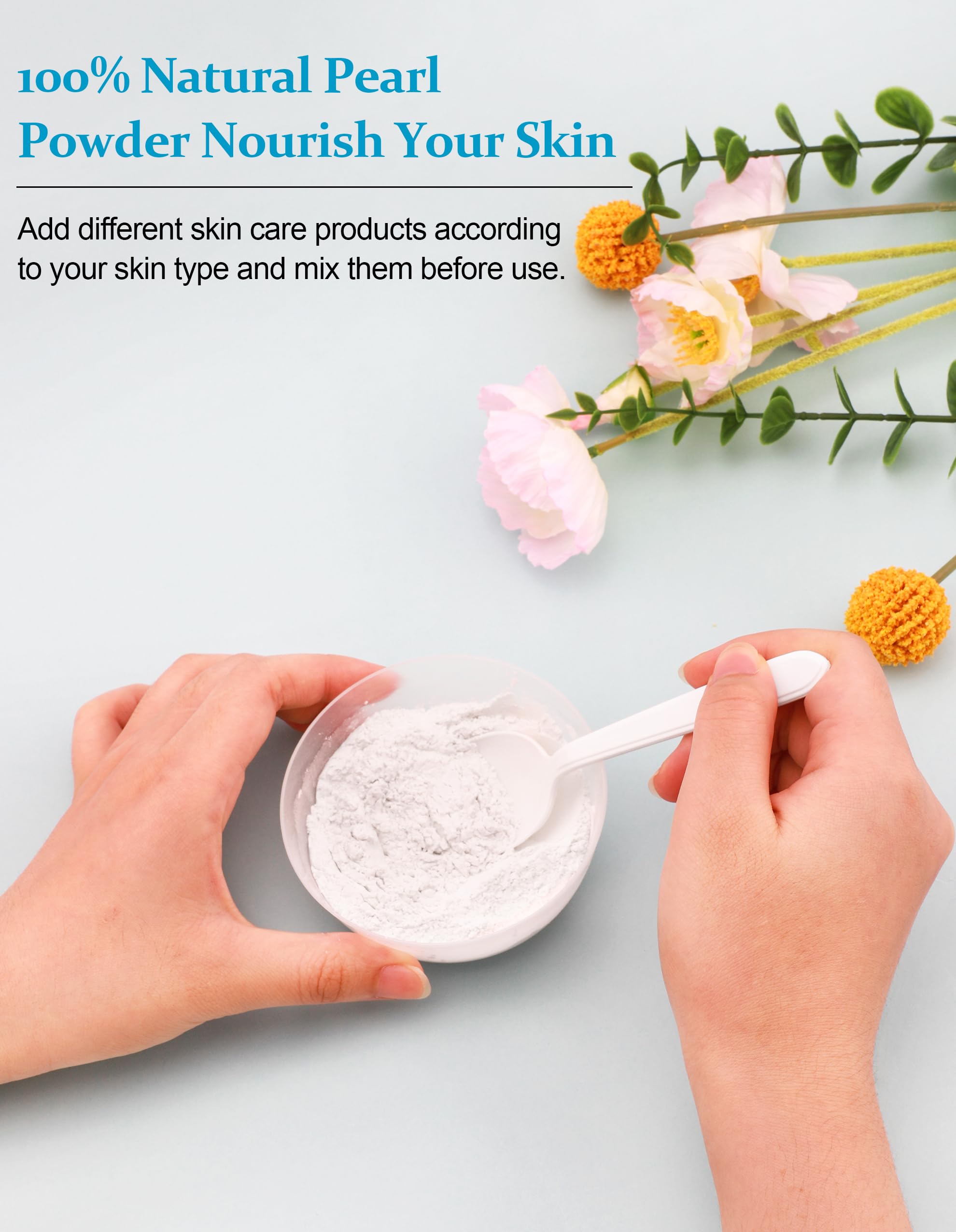 Jutqut polvo de perla agua dulce, aplicación facial para mascarilla casera