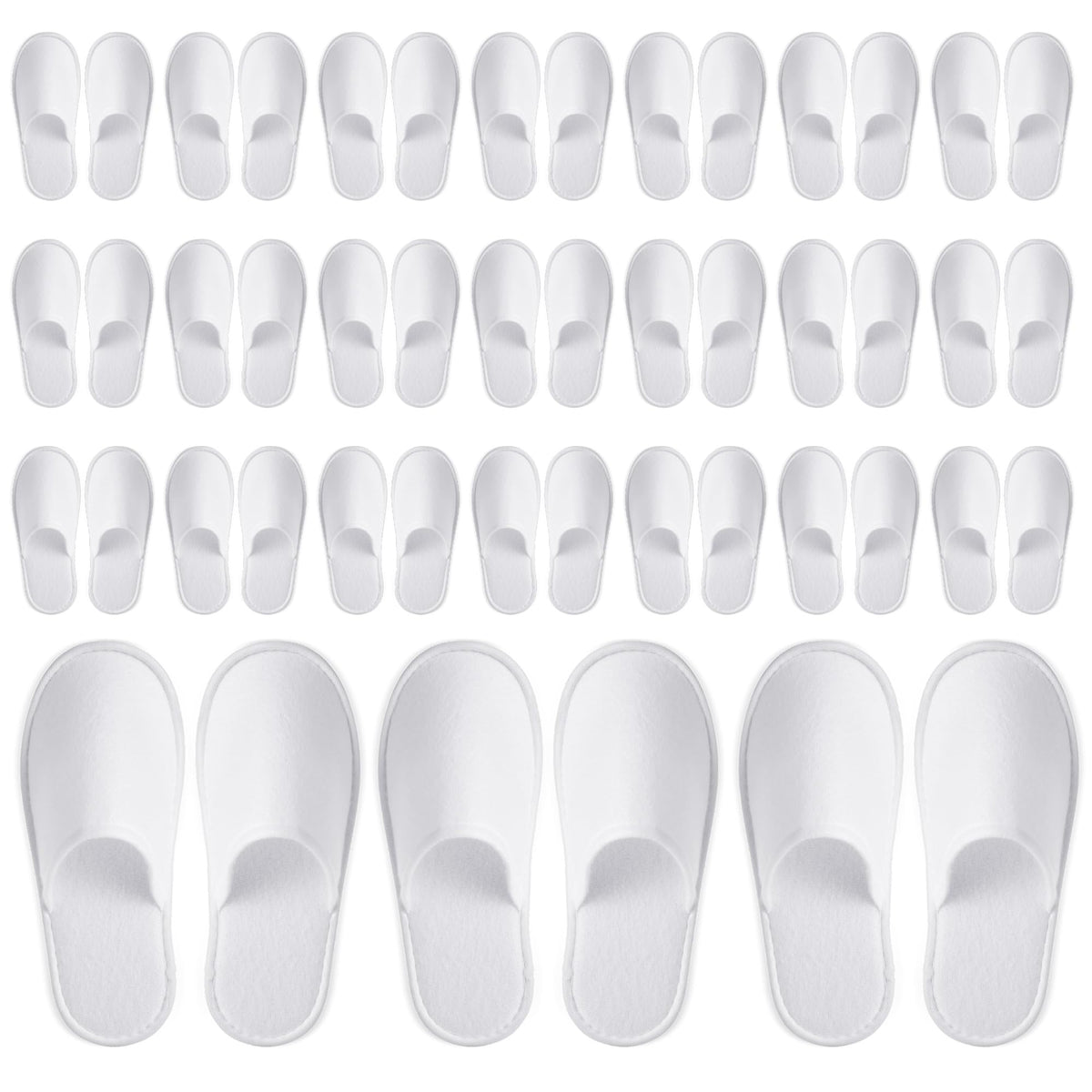 Pantuflas desechables Juvale con empaque individual, higiene garantizada para huéspedes