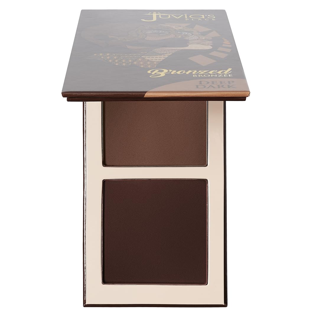 Juvia's Place Bronzed Duo Bronzer, empaque compacto, ideal para retoques diarios.