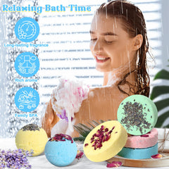 JUYRLE kit bombas de baño: rosas y lavanda para aroma relajante en la ducha.