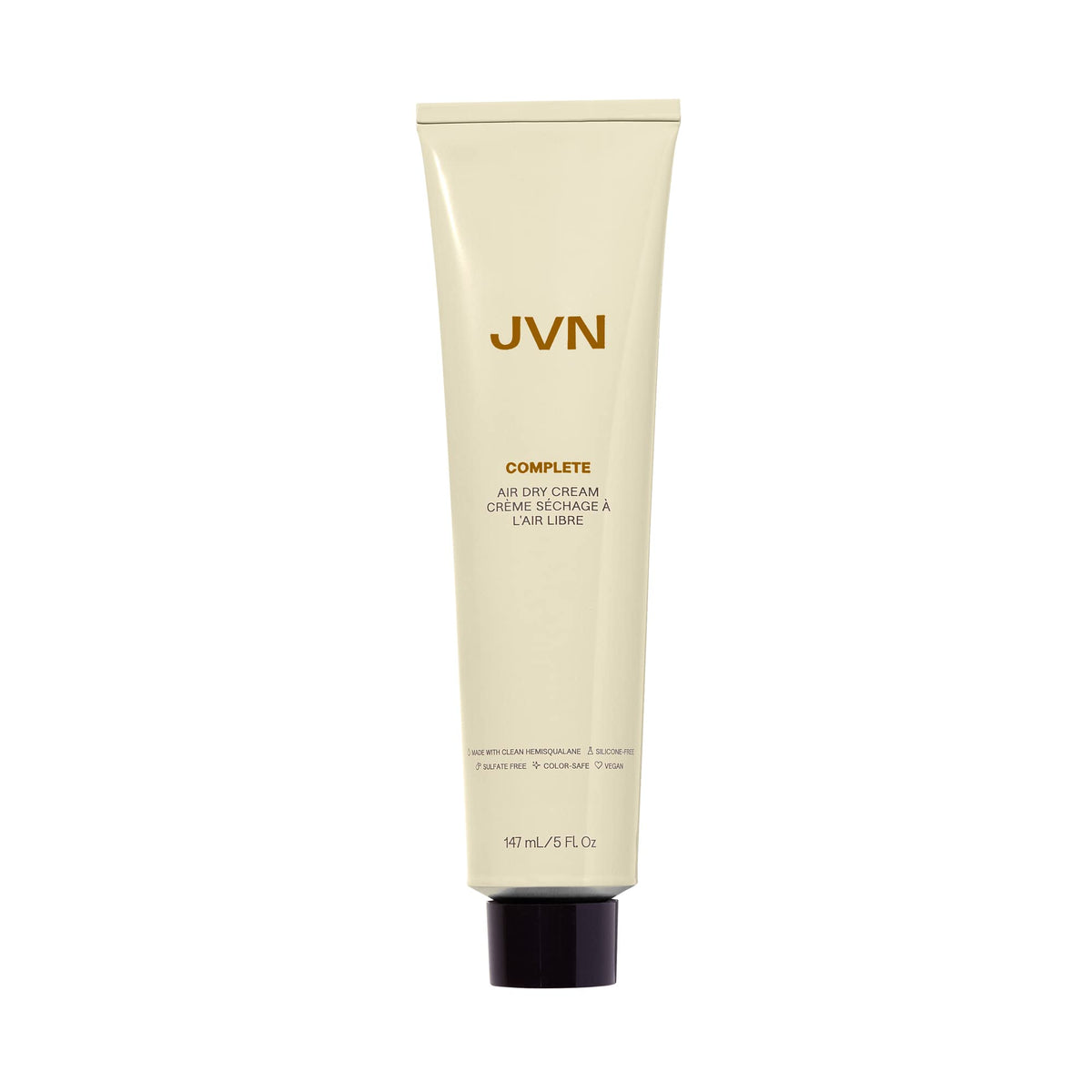 JVN No Heat Complete Air Dry Cream bottle showcasing silicone-free formula for soft, natural waves