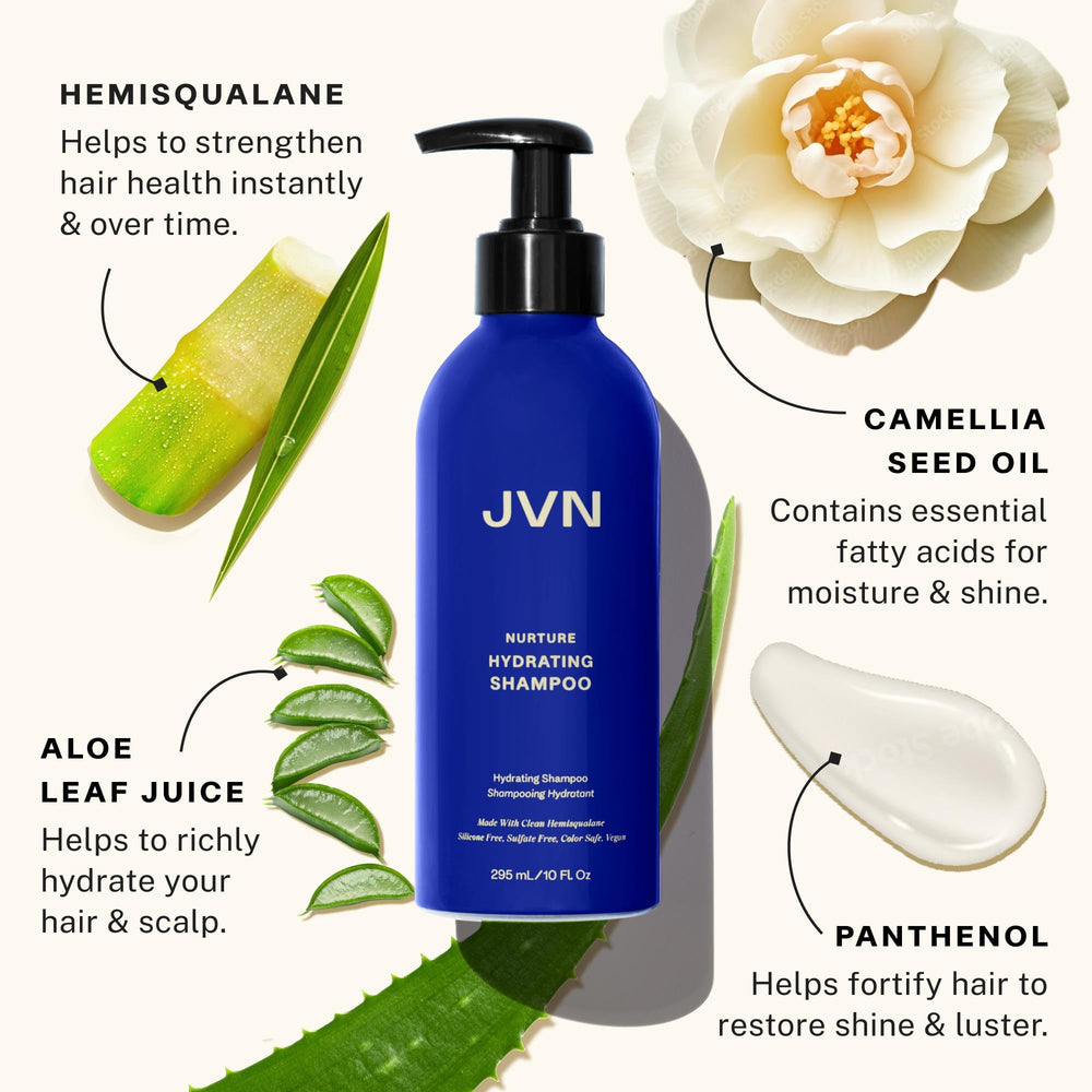 Champú JVN Nurture: aplicación en el cabello para distribuir el producto