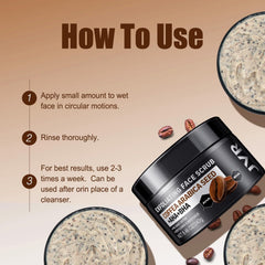 JVR exfoliante facial extracto de cafe para poros limpios