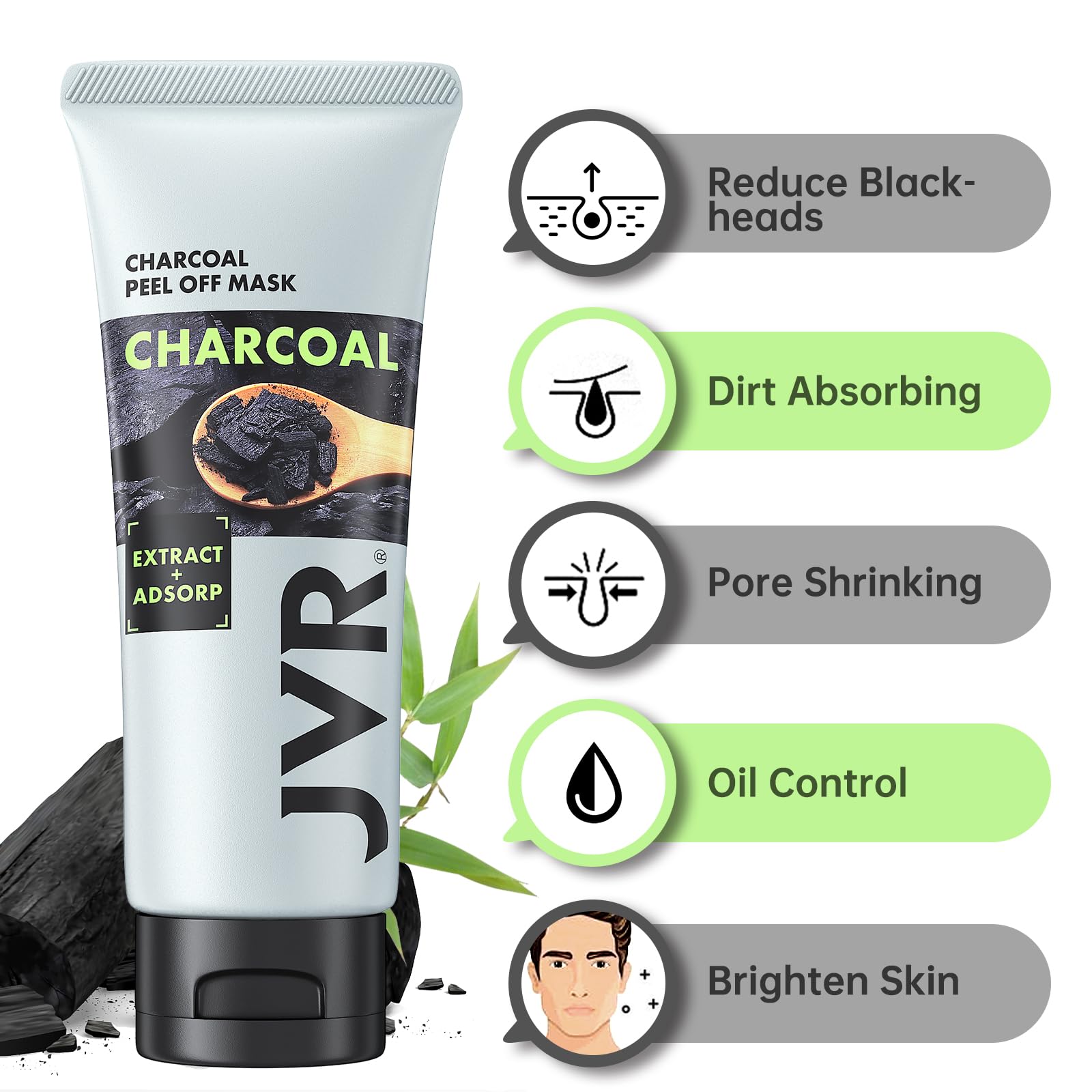 JVR mascarilla carbón activado desprendible para puntos negros.