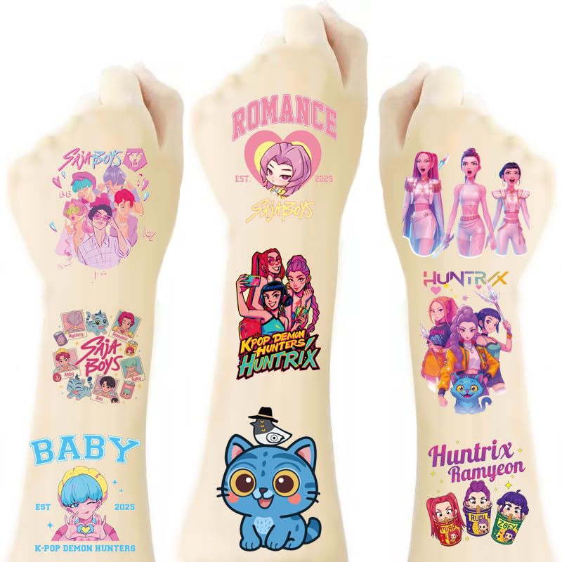 Tatuajes temporales JXJMYU tema idol coreano para fiestas
