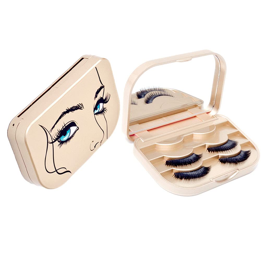 Estuche JYHi para pestañas, capacidad de 3 pares en un solo accesorio.
