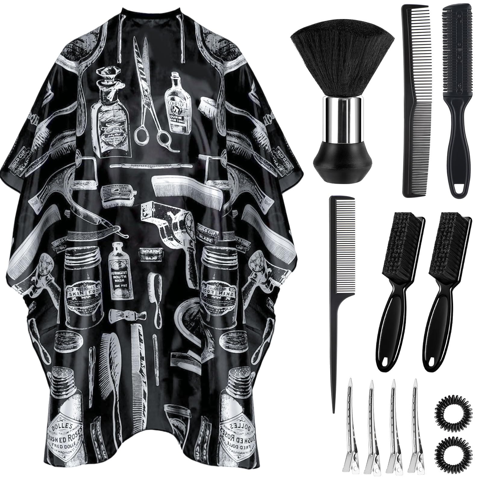 Capa de barbero JZko 63x55 ajustable para cobertura total durante cortes