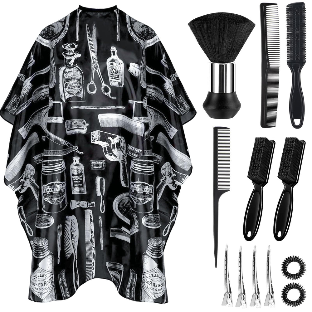 Capa de barbero JZko 63x55 ajustable para cobertura total durante cortes