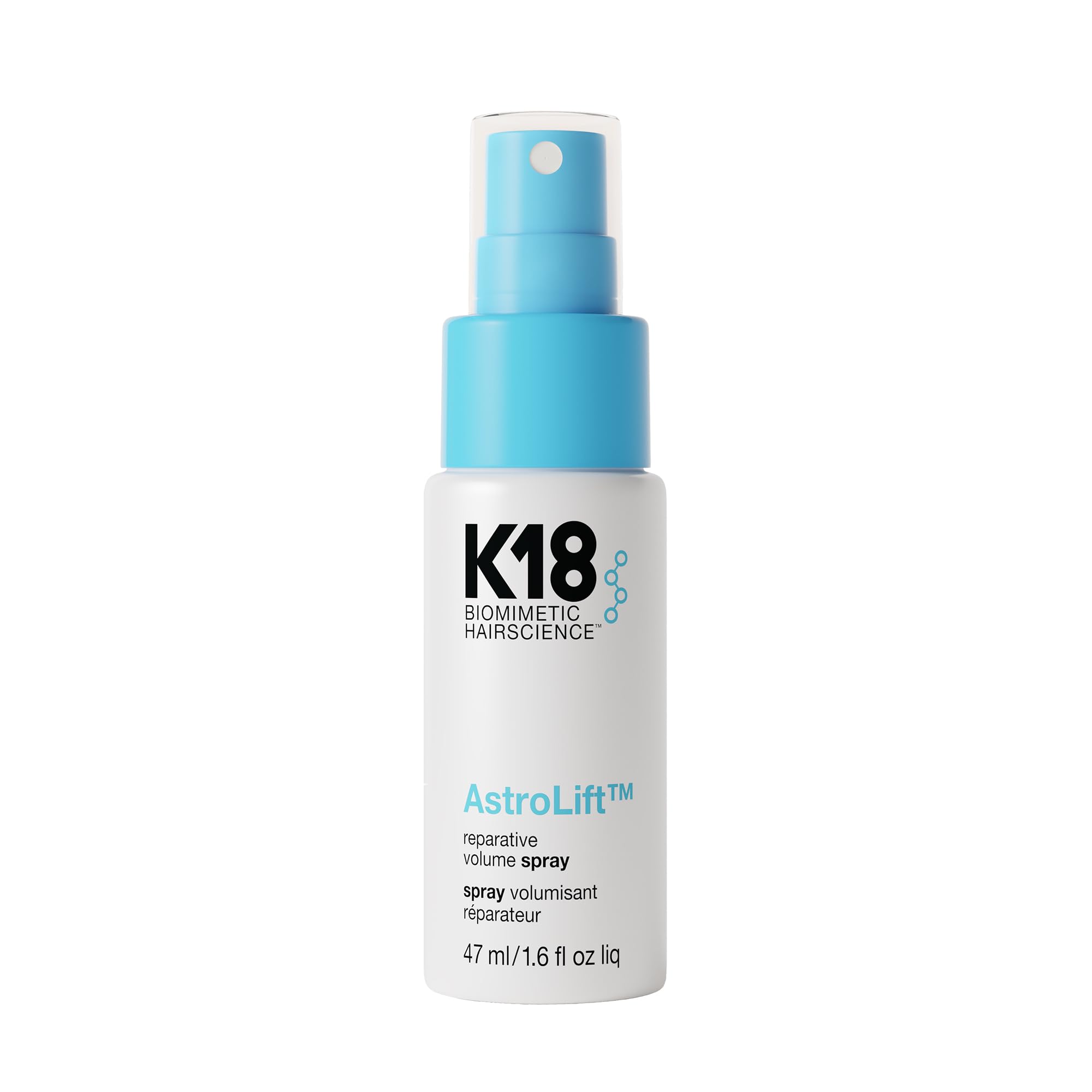 K18 AstroLift, bouteille en gros plan, prêt pour un volume durable sans peser