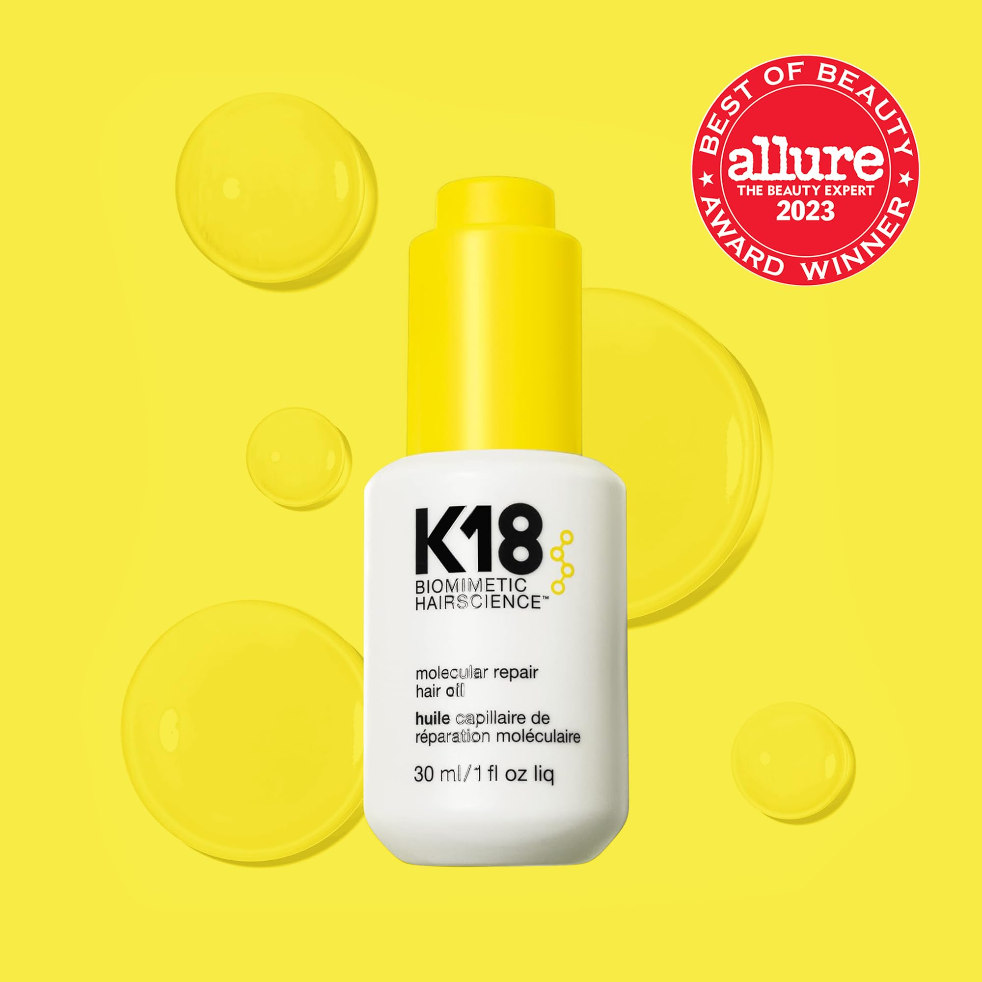 K18 Huile frisage-cuticule, lissage des cuticules pour un fini doux.
