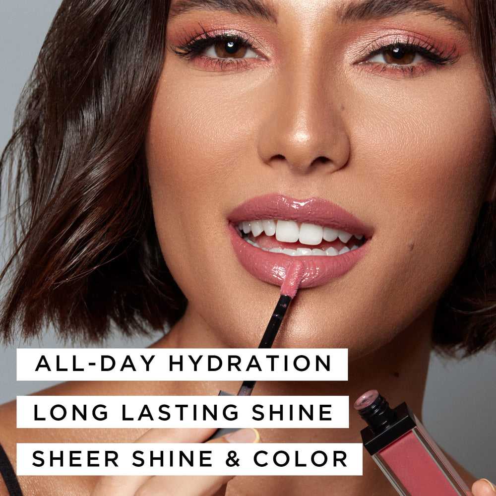 K7L aplicación de brillo labial rosado natural para brillo suave.