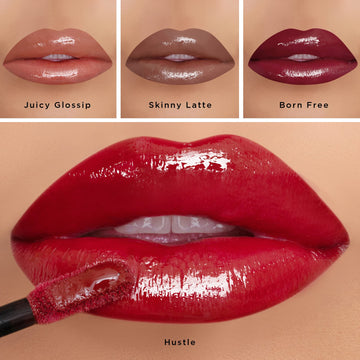 K7L textura suave del brillo labial rosado natural para labios sedosos.