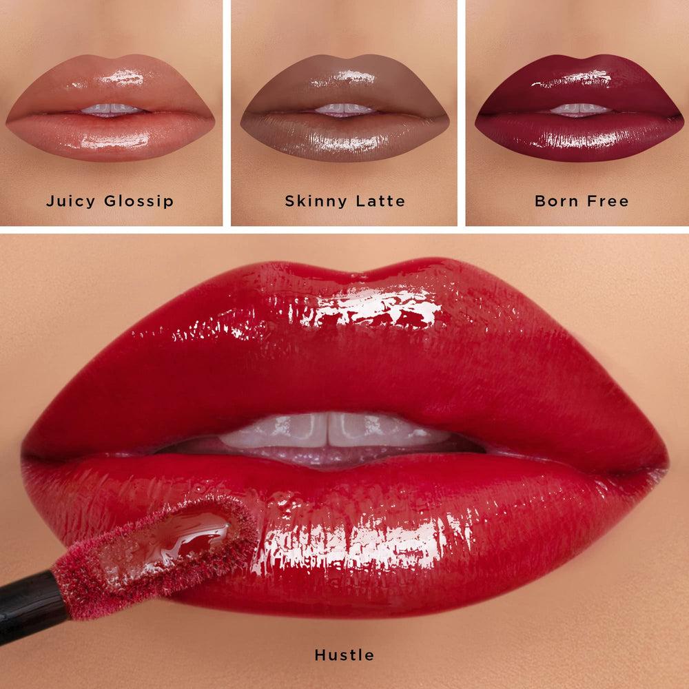 K7L textura suave del brillo labial rosado natural para labios sedosos.