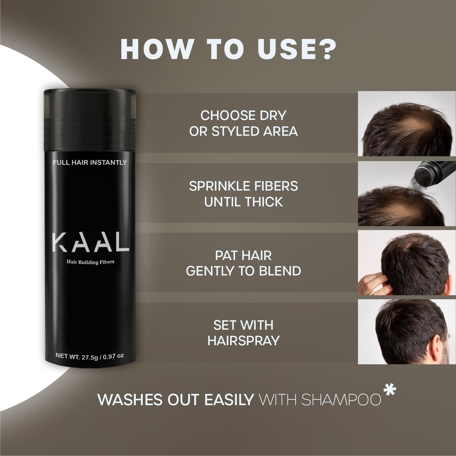 KAAL fibra capilar compatibilidad con todo tipo de cabello, resultado natural