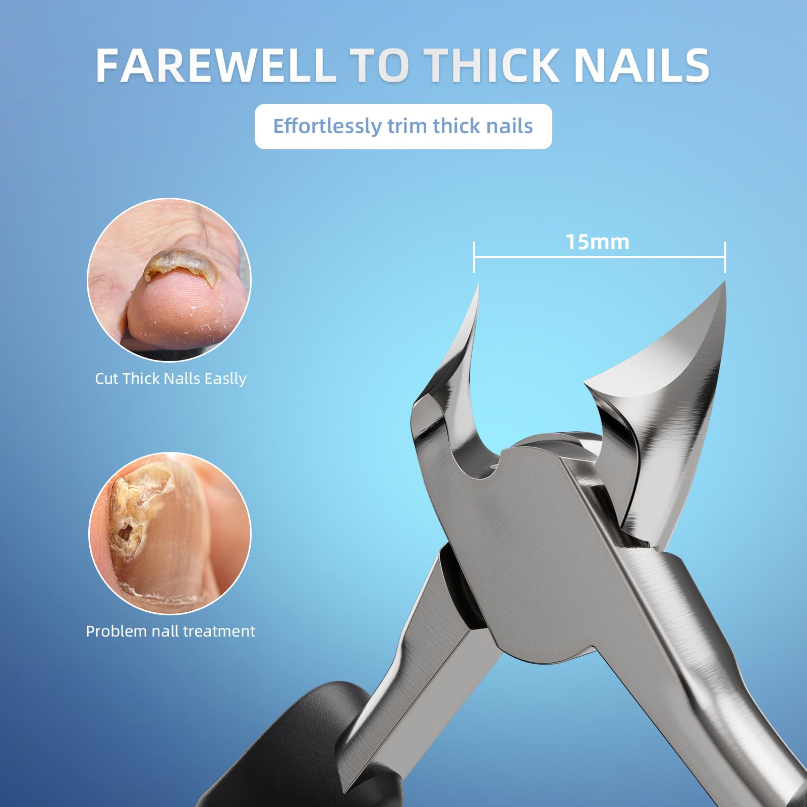 Kaasage cortaúñas resorte seguro para almacenamiento seguro.