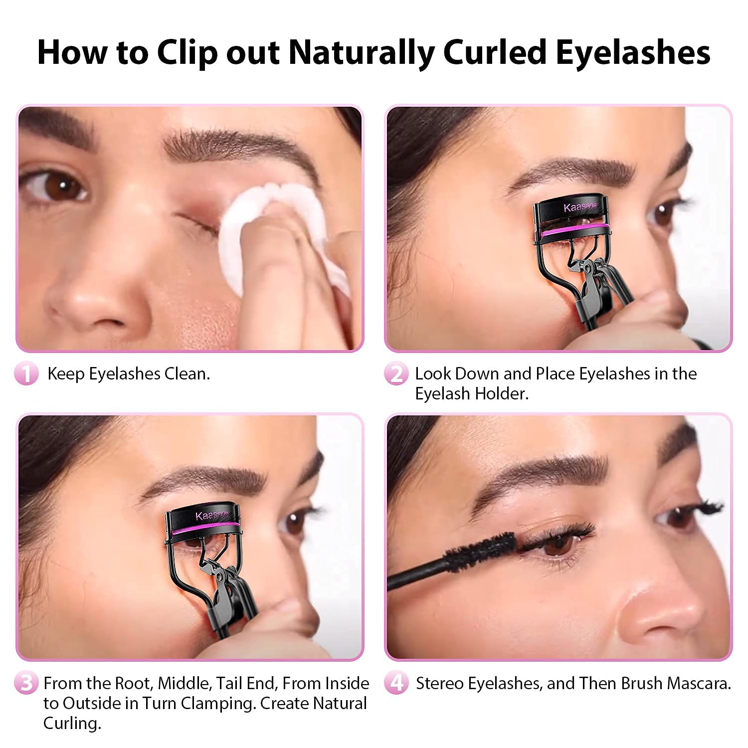 Kaasage curleur de cils poignee ergonomique pour une utilisation confortable.