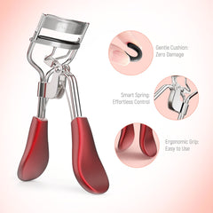 Kaasage rizador con almohadilla de silicona suave para proteger pestañas