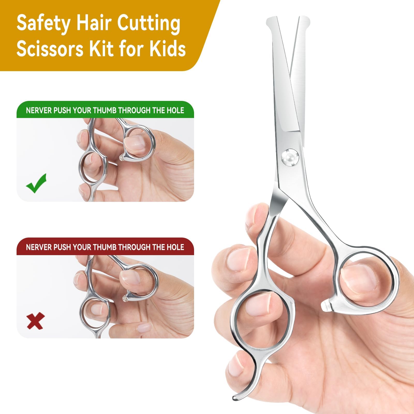 Kacacaca Tijeras para niños, corte limpio y suave en casa