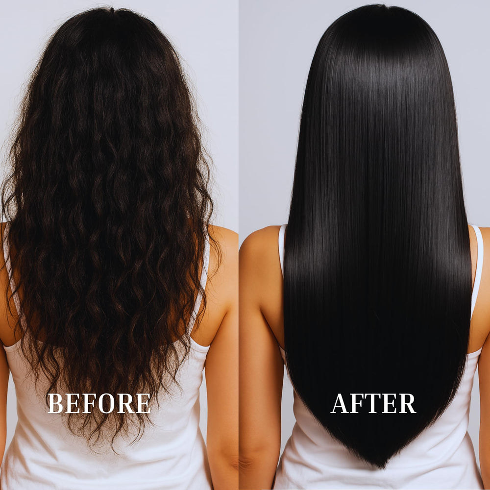 Cabello liso y brillante tras usar Kachita Spell keratina chocolate.