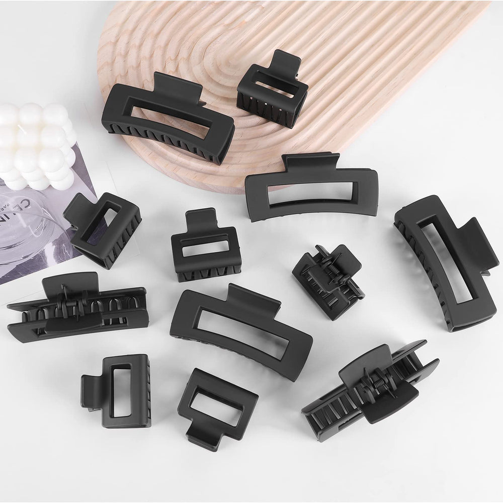 Kacmagic clip rectangulares negro, versátiles para crear peinados elegantes