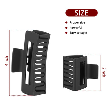 Kacmagic pinza rectángulo pequeña negro, ideal para mechones finos y peinados ligeros