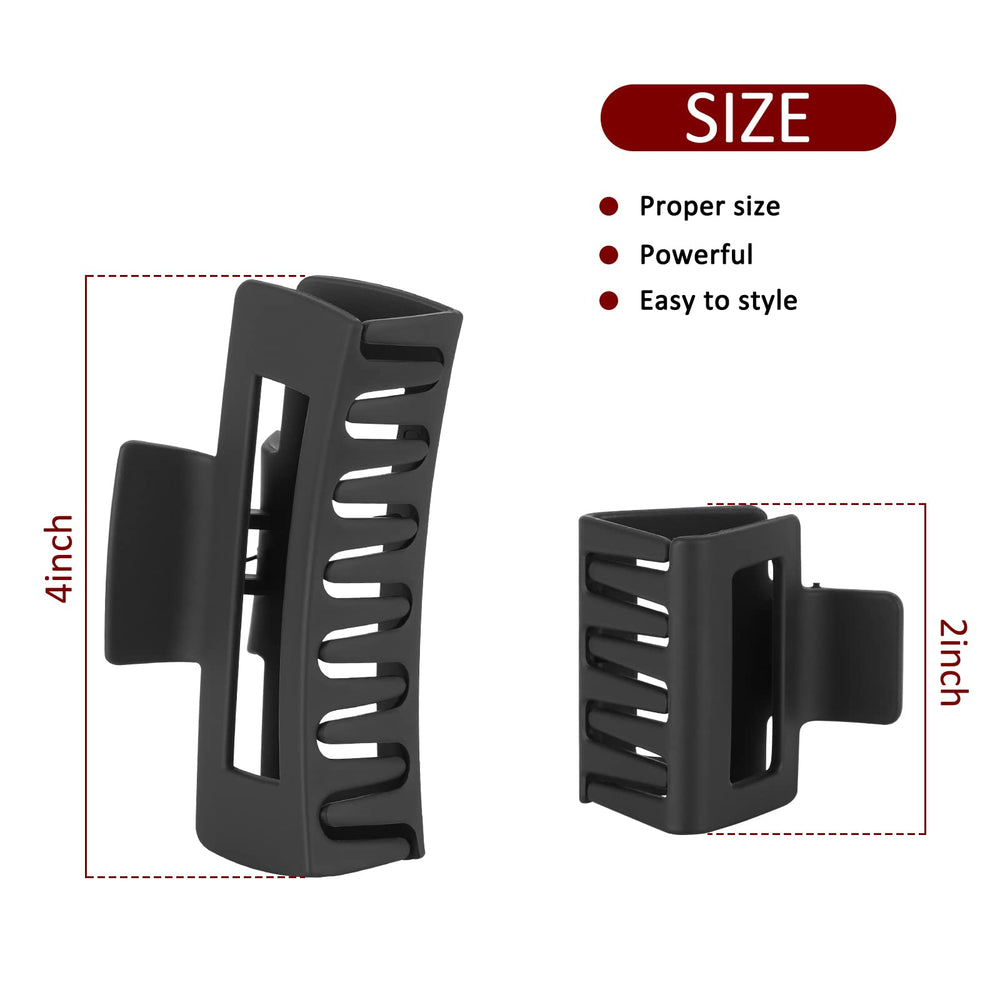 Kacmagic pinza rectángulo pequeña negro, ideal para mechones finos y peinados ligeros