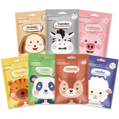 Kaely animal face mask set for kids offering gentle hydration.