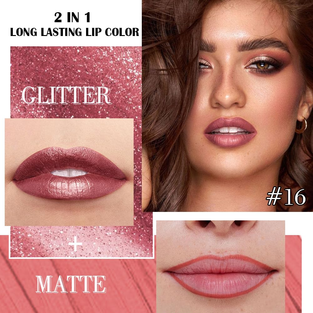 Brillo labial metalico perlado de Kaely para un brillo tridimensional