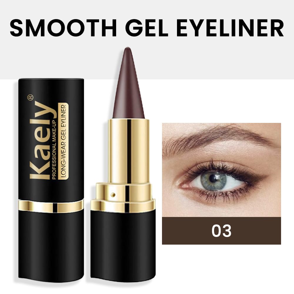 Kaely delineado cremoso ojos marrón, deslizamiento suave para trazos precisos sin esfuerzo.