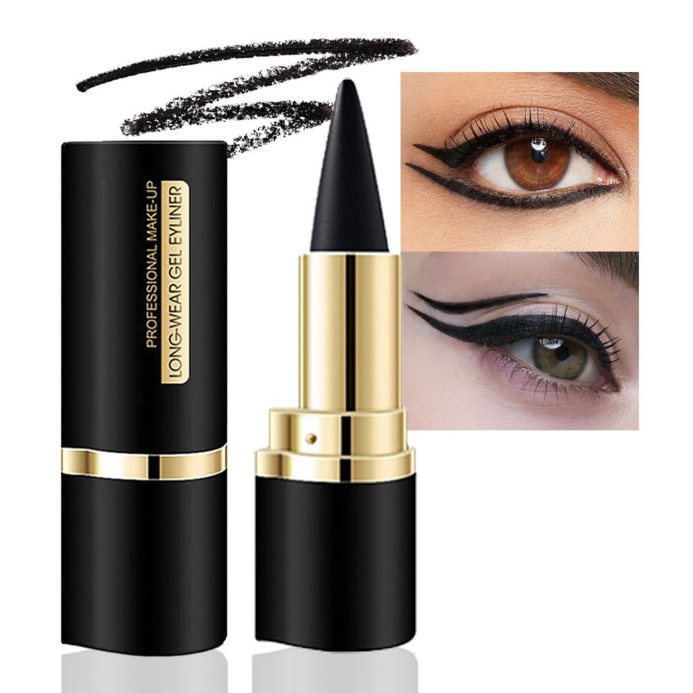 Kaely delineador gel negro para ojos, delineado intenso y duradero para todo el día.