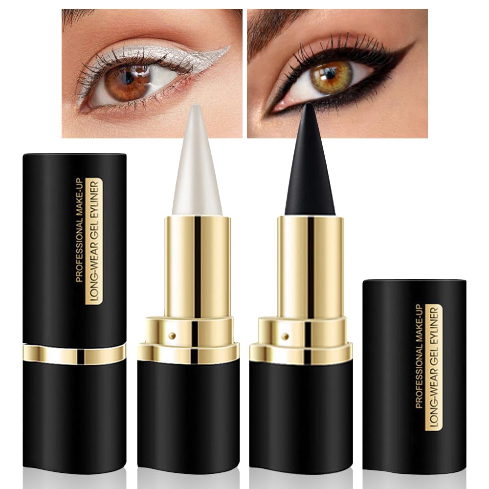 Delineador gel Kaely negro pluma para trazos precisos y consistentes.