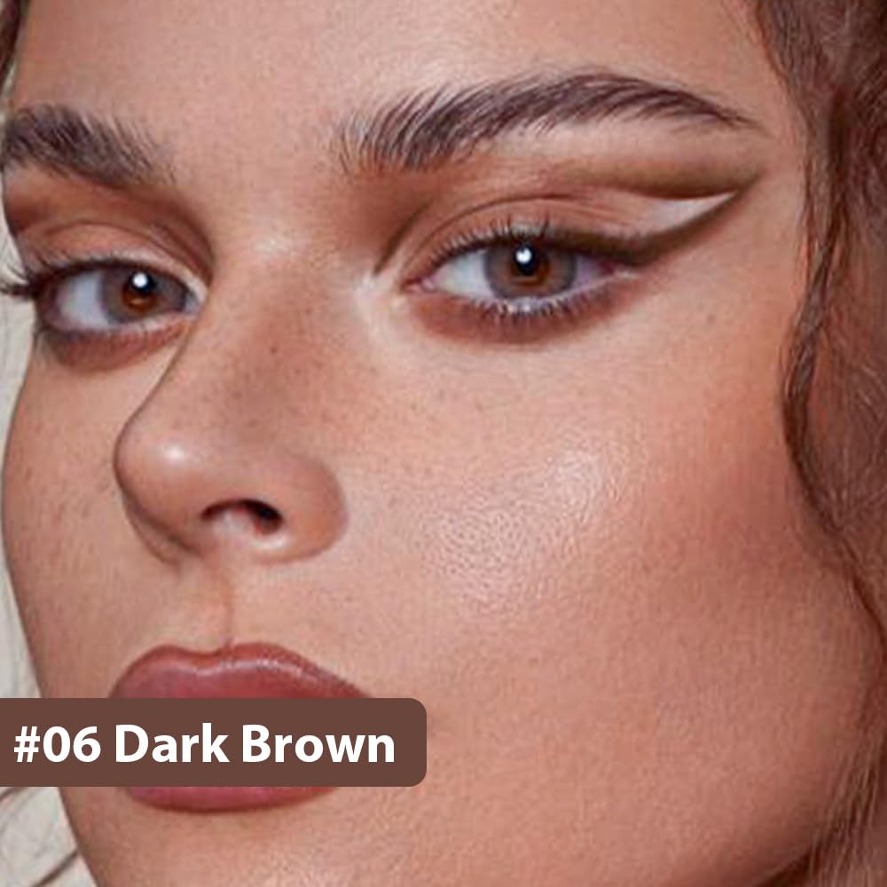 Kaely delineador gel marrón oscuro, versátil para delinear ojos, labios o cejas.