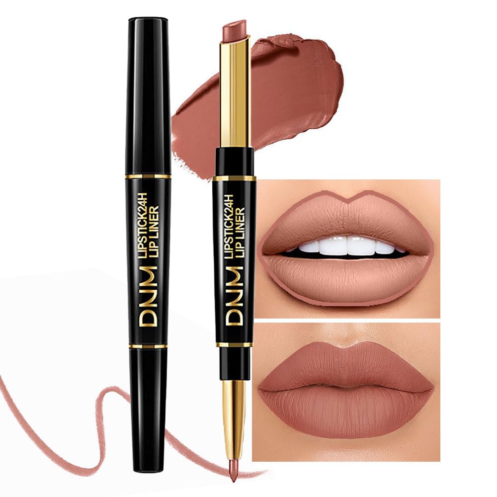 Kaely kit delineador labios tono piel claro marrón para estilos diarios.