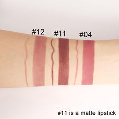 Labial Kaely con acabado mate y resistencia al agua para color duradero.