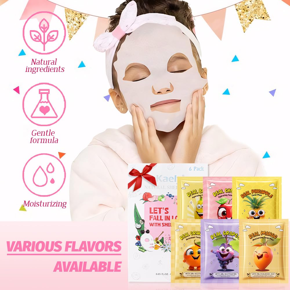 Kaely mascarillas de fruta para niños: uso fácil durante spa en casa.