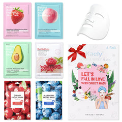 Mascarillas Kaely para niños, variedad de seis unidades, hidratación suave para la piel.