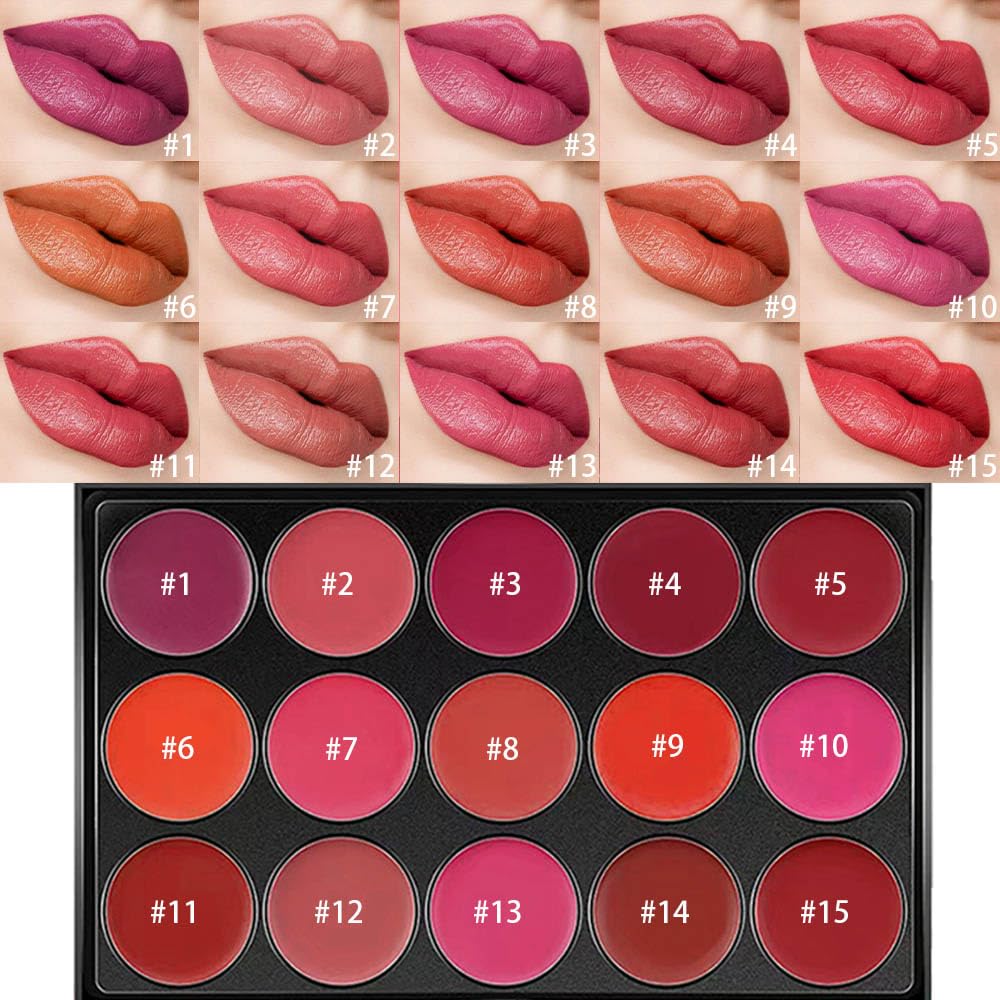 Kaely paleta labiales rojo mate, muestra en piel para ver tonos y acabado