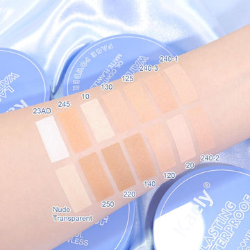 Polvo compacto Kaely para piel sensible en tono natural.